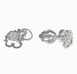 BeKid dětské náušnice želvička 1187 Bílé zlato - 585 Diamant
