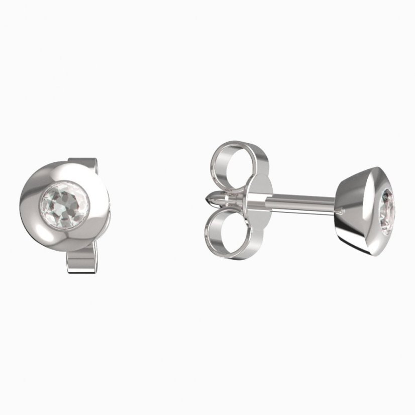 BeKid dětské náušnice 732 Bílé zlato - 585 Diamant