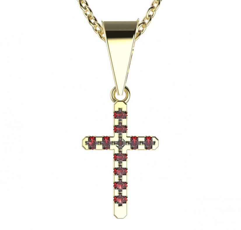 BG zlatý přívěšek křížek 1106 Žluté zlato - 585 Diamant
