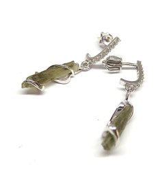 BG náušnice přírodní kámen-Vltavín 013