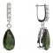 BG drop stone earring 429-96 - Metal: Silver 925 - rhodium, Stone: Garnet