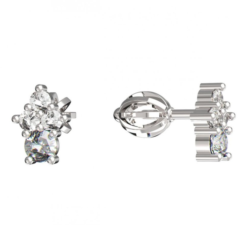 BeKid dětské náušnice 159 Bílé zlato - 585 Diamant