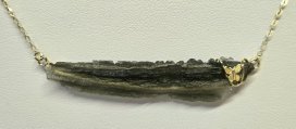 BG náhrdelník přírodní kámen-Vltavín 014