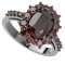 BG ring oval 972-Z - Metal: Silver 925 - rhodium, Stone: Moldavit and garnet