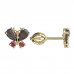 BG gold butterfly earrings with garnet 124 - Switching on: Puzeta, Metal: Silver 925 - rhodium, Stone: Garnet