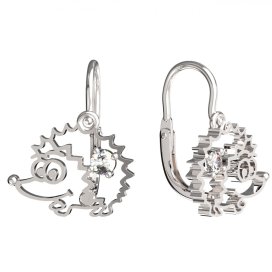 BeKid dětské náušnice ježeček 1201 Bílé zlato - 585 Diamant