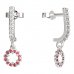 BeKid, Gold kids earrings -855 - Switching on: Pendant hanger, Metal: White gold 585, Stone: Red cubic zircon