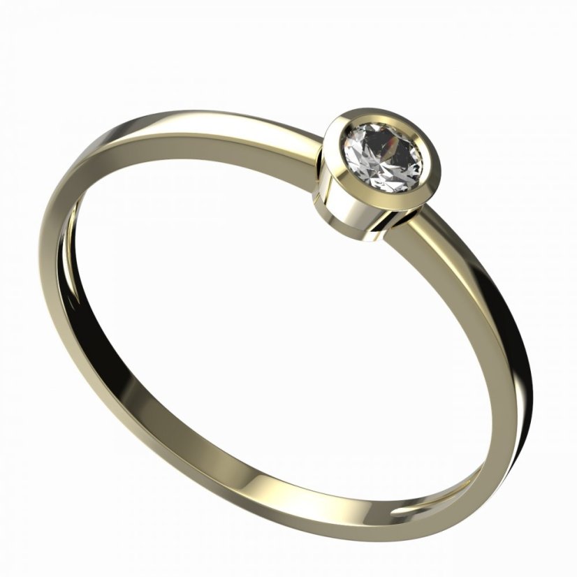 BG zlatý diamantový prstýnek 551 C Žluté zlato - 585 Diamant lab-grown