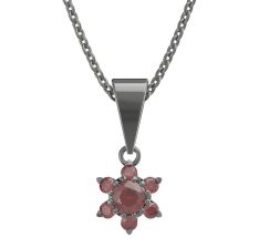 BG přívěšek 978 Stříbro 925 - ruthenium (30-90dní) Granát