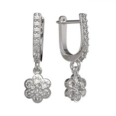 BG zlaté náušnice 866 Bílé zlato - 585 Diamant