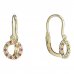 BeKid, Gold kids earrings -836 - Switching on: Brizura 0-3 roky, Metal: Yellow gold 585, Stone: Red cubic zircon