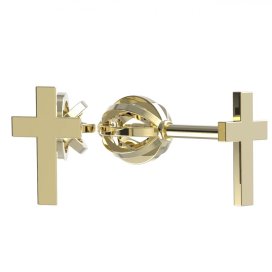 BG zlaté náušnice křížek 1105 Žluté zlato - 585