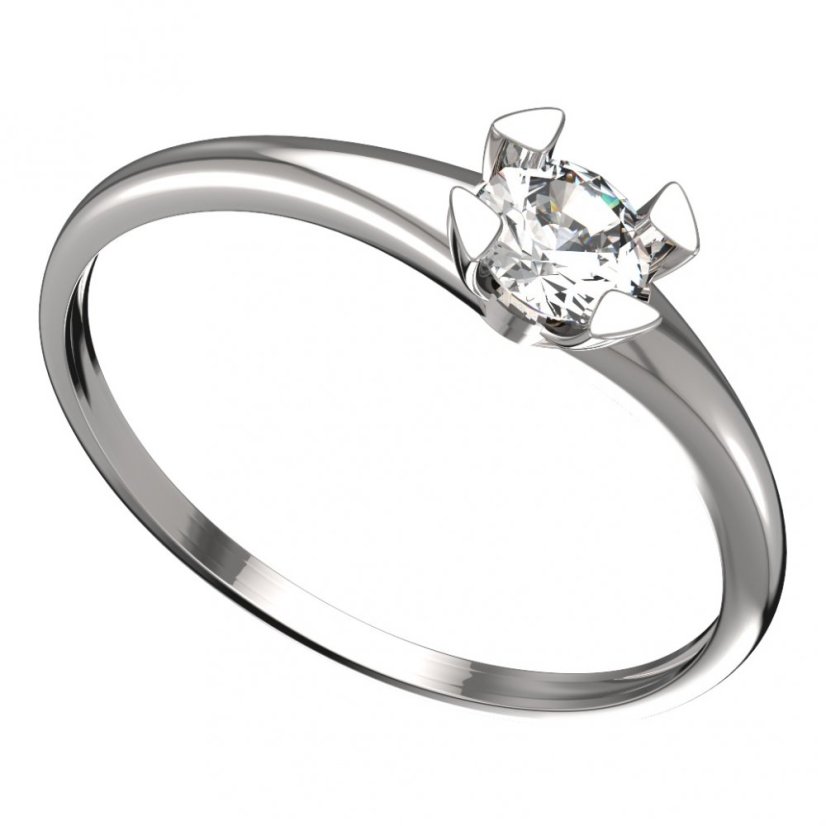 BG zlatý prstýnek 884 I Bílé zlato - 585 Diamant