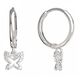BeKid dětské náušnice motýlek 846 Bílé zlato - 585 Diamant