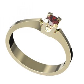 BG zlatý prstýnek s granátem nebo vltavínem 783 Žluté zlato - 585 Granát