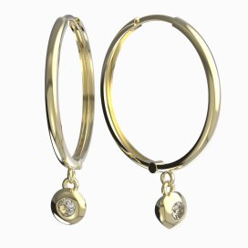 BG zlaté diamantové náušnice 737 Bílé zlato - 585 Diamant lab-grown