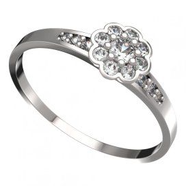 BG zlatý prstýnek 552 J Bílé zlato - 585 Diamant