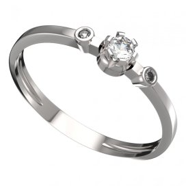 BG zlatý prstýnek 553 L Bílé zlato - 585 Diamant