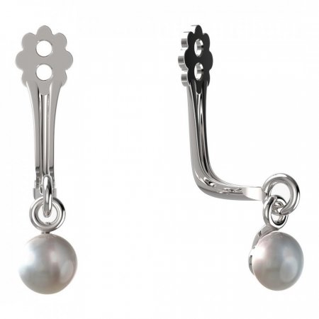 BeKid Gold earrings components  pearl IA3 - Metal: White gold 585, Stone: White pearl