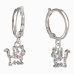 BeKid, Gold kids earrings -1184 - Switching on: Circles 12 mm, Metal: White gold -585, Stone: Pink cubic zircon