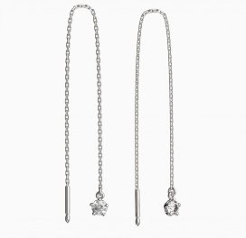BeKid dětské náušnice 873 Bílé zlato - 585 Diamant