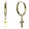 BeKid, Gold kids earrings -1105 - Switching on: Pendant hanger, Metal: Yellow gold 585, Stone: Light blue cubic zircon