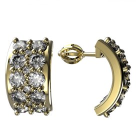 BG zlaté diamantové náušnice 959 Žluté zlato - 585 Diamant lab-grown