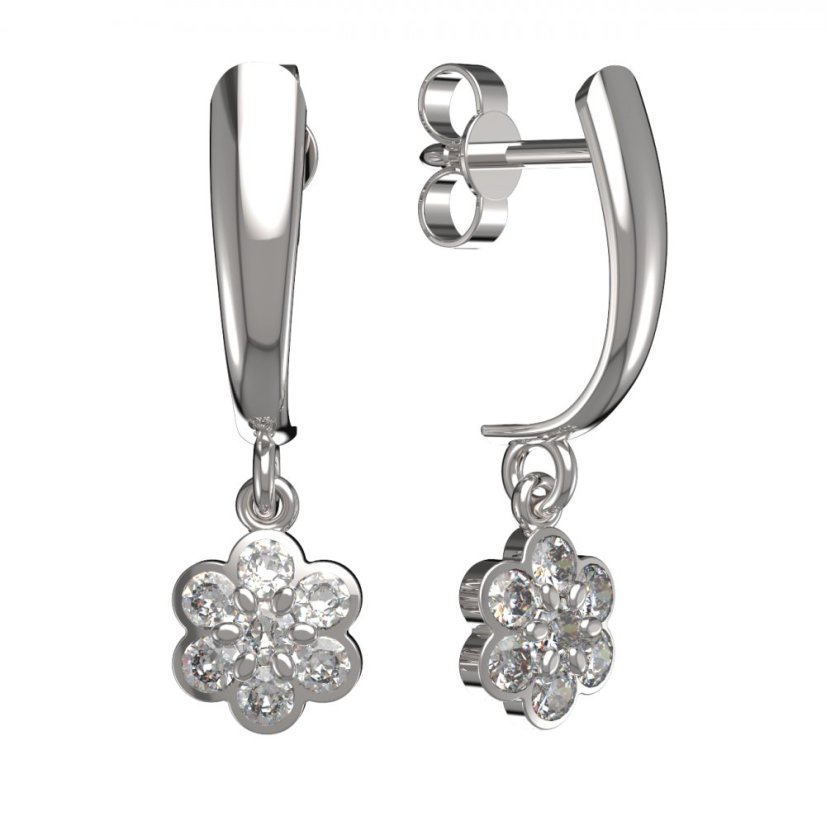 BG zlaté náušnice 866 Bílé zlato - 585 Diamant