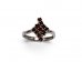 BG prsten vsazený granát hvězdicový brus  200 - Kov: Stříbro 925 - rhodium, Kámen: Granát