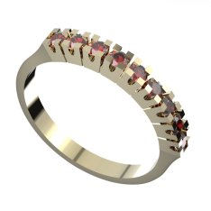 BG prsten přírodní broušený granát   714 Žluté zlato - 585 Granát