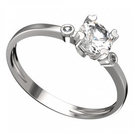 BG zlatý prstýnek 885 L Bílé zlato - 585 Diamant