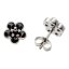 Stříbrné náušnice s českým granátem, ruthenium, puzety – 958