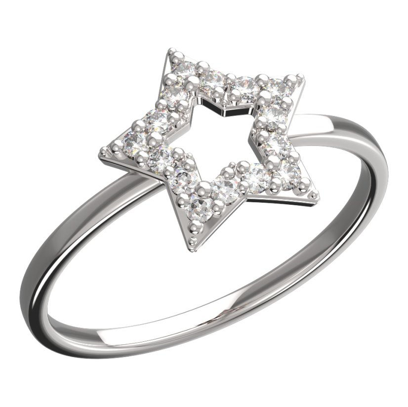 BeKid dětský prsten hvězdička 826 Bílé zlato - 585 Diamant