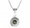BG pendant circular 463-2 - Metal: Silver 925 - rhodium, Stone: Garnet