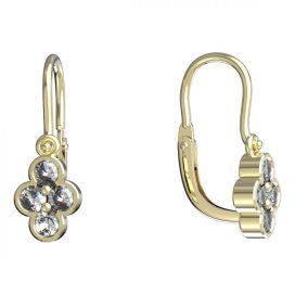 BeKid dětské náušnice 295 Žluté zlato - 585 Diamant
