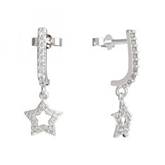 BG zlaté náušnice hvězdička 826 Bílé zlato - 585 Diamant