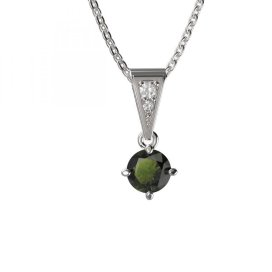 BG vltavínový přívěšek 680 Bílé zlato - 585 Vltavín a diamant