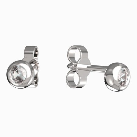 BeKid dětské náušnice 101 Bílé zlato - 585 Diamant