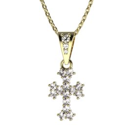BG zlatý přívěšek křížek 267 Žluté zlato - 585 Diamant