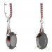 BG earring oval 480-G91 - Metal: Silver 925 - rhodium, Stone: Moldavit and garnet