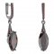 BG earring oval 481-G91 - Metal: Silver 925 - rhodium, Stone: Moldavit and garnet