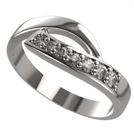 BG zlatý diamantový prsten 918 Bílé zlato - 585 Diamant lab-grown
