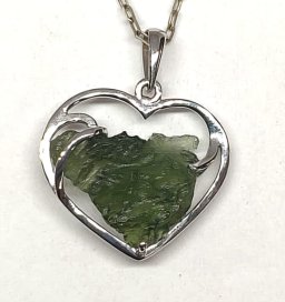 BG zlatý přívěs přírodní kámen-Vltavín 039