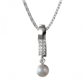 BG zlatý přívěšek 1291s perlou Žluté zlato - 585 Bílý kubický zirkon