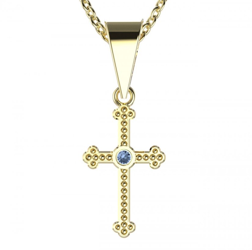 BG zlatý přívěšek křížek 1110 Bílé zlato - 585 Diamant
