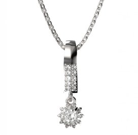 BG zlatý diamantový přívěšek  987 Bílé zlato - 585 Diamant lab-grown
