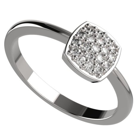 BG zlatý diamantový prstýnek 1581 - Kov: Bílé zlato - 585, Kámen: Diamant lab-grown