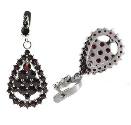 BG náušnice český přírodní granát  229 Bílé zlato - 585 Granát