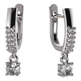 BG zlaté náušnice 725 Bílé zlato - 585 Diamant