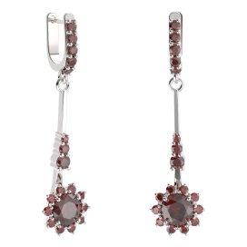 BG náušnice kruhováho tvaru 511-B93 Stříbro 925 - rhodium Granát
